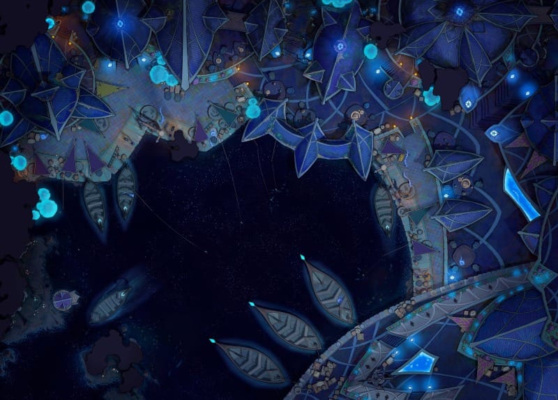  Filled with curious stalls and mysterious wares crafted by drow artisans, it’s the perfect location for intrigue, trade, or a bit of underdark diplomacy.