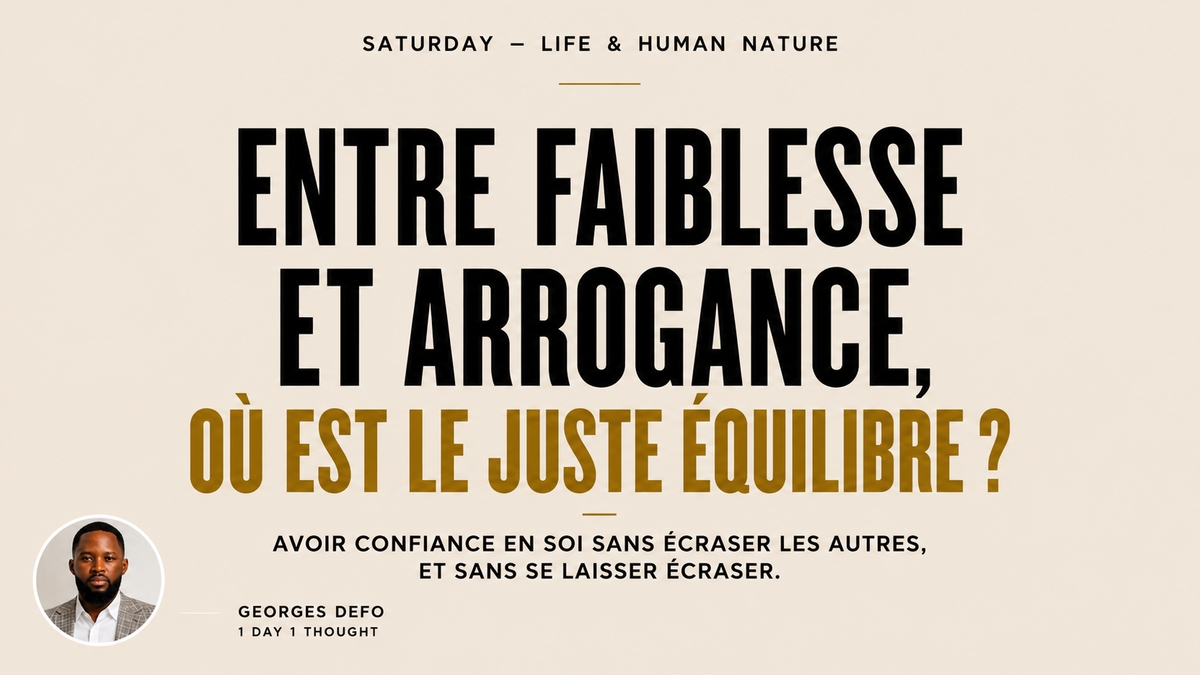 L’équilibre le plus difficile : avoir confiance en soi sans devenir arrogant