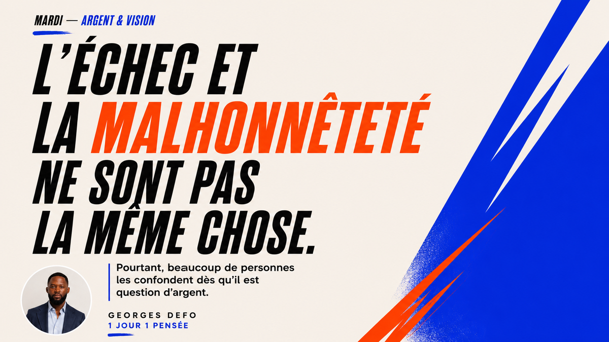 L’échec fait moins mal que le soupçon de malhonnêteté.