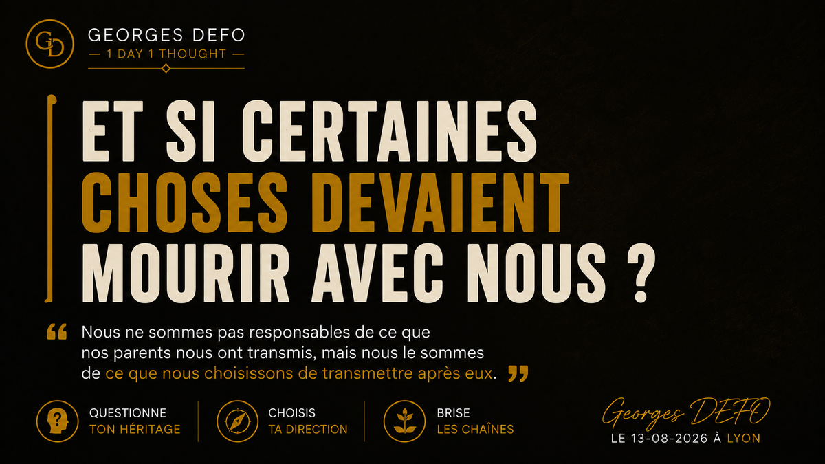 Et si certaines choses devaient mourir avec nous ?