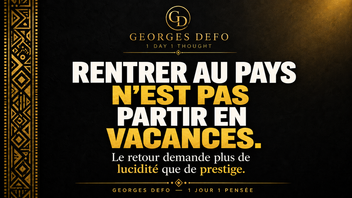 Rentrer au pays n’est pas partir en vacances