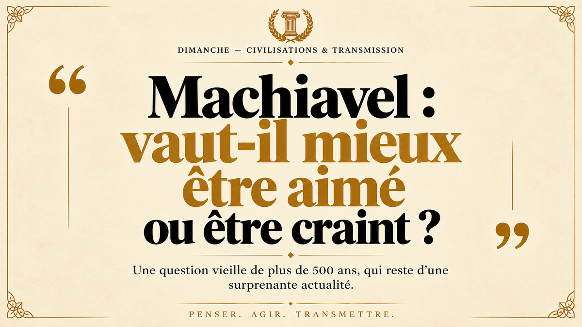 Machiavel : vaut-il mieux être aimé ou être craint ?