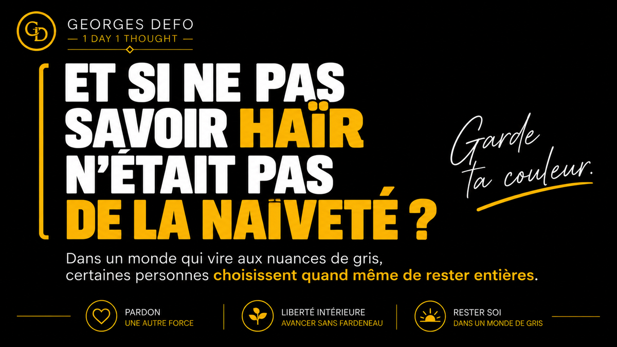 Et si ne pas savoir haïr n’était pas de la naïveté ?