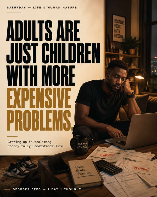 Les adultes sont juste des enfants avec des problèmes plus chers