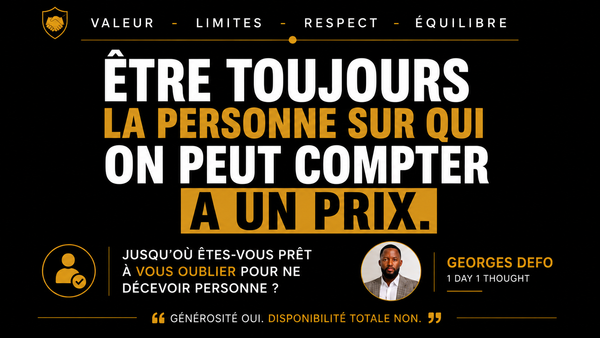 Le prix que l’on paie pour être la personne “sur qui on peut compter”.