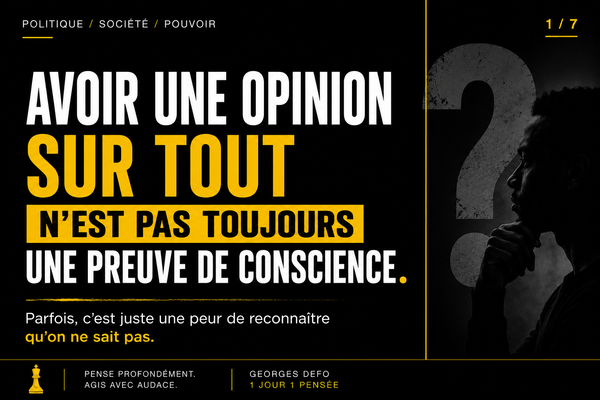Avoir une opinion sur tout