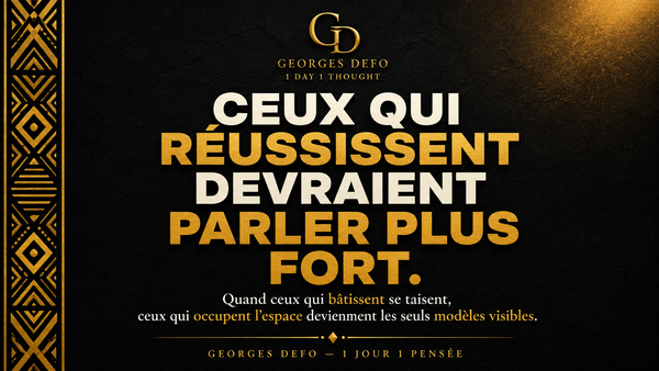 Ceux qui réussissent devraient parfois parler plus fort