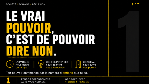 Le vrai pouvoir, c’est de pouvoir dire non