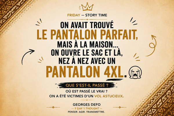 Le pantalon avait changé de taille entre le marché et la maison