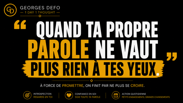 Et si tu ne croyais simplement plus à tes propres promesses ?