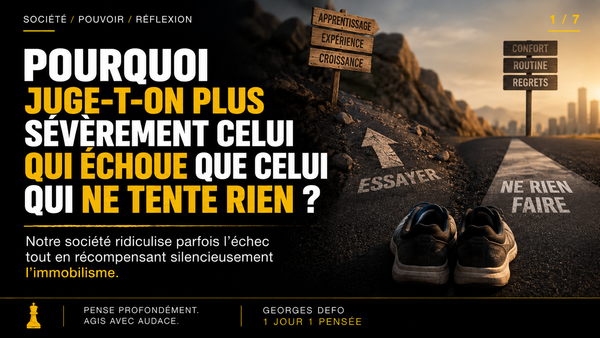 Pourquoi juge-t-on plus sévèrement celui qui échoue que celui qui ne tente rien ?