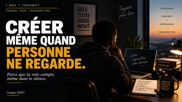 Créer même quand personne ne regarde
