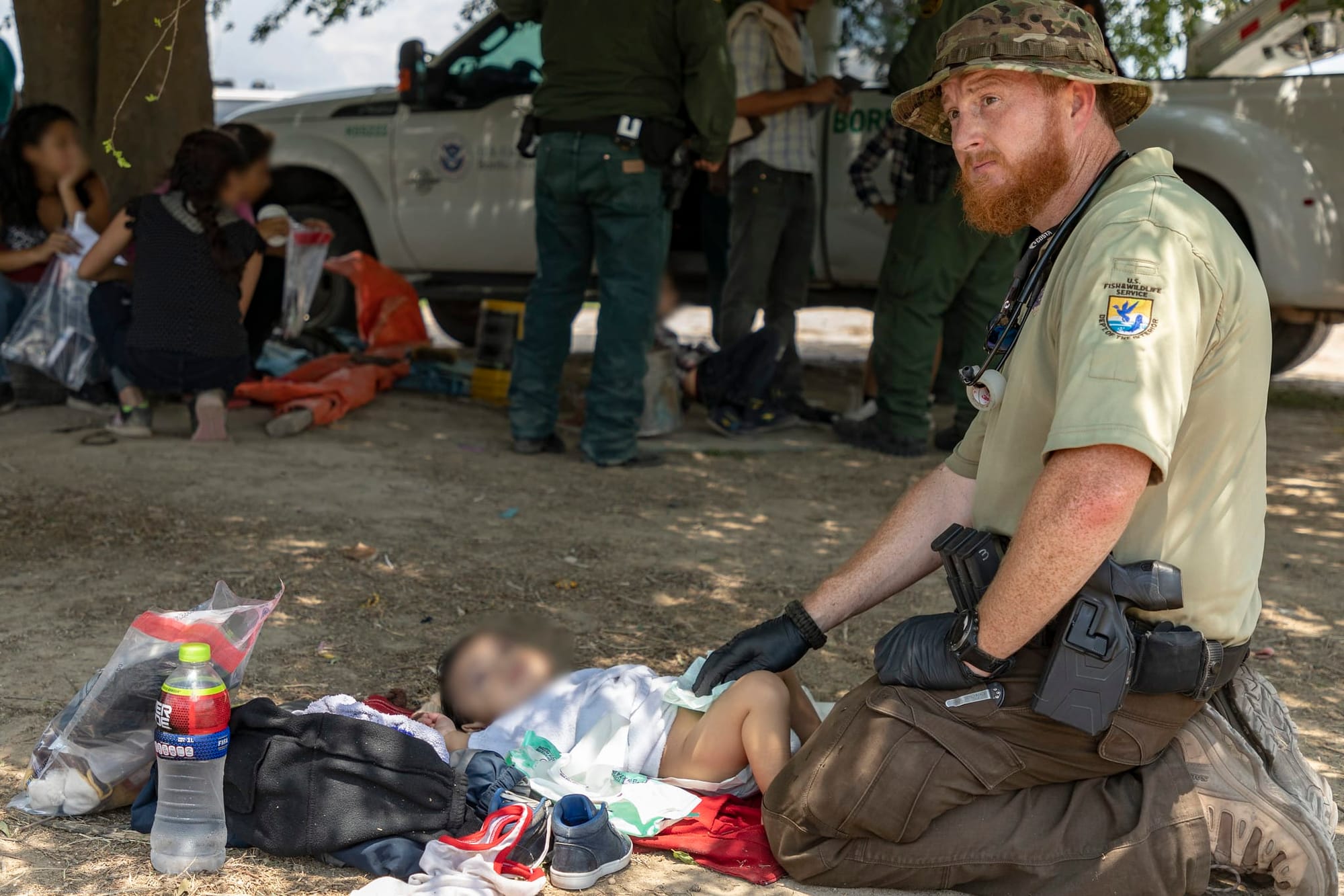 On May 31, 2019, U.S. Fish and Wildlife Service Officers and U.S. Border Patrol Agents rendered medical aid to an infant that was in distress. The infant and mother were part of a group from Central America that had crossed the Rio Grande River near McAllen Texas.