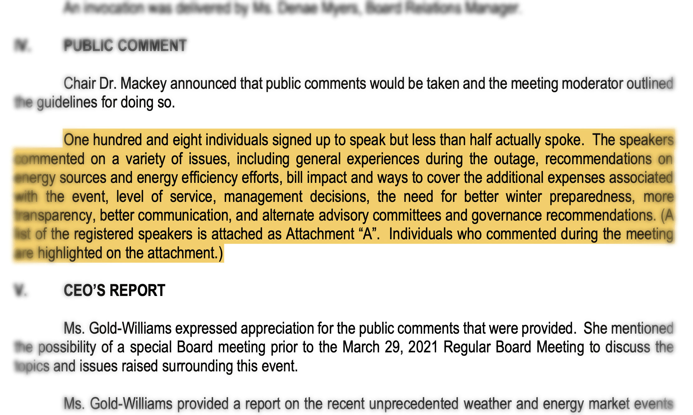 San Antonio Winter Storm Blackout Survey: CPS Energy Meeting Minutes San Antonio Winter Storm Blackout Survey: CPS Energy Meeting Minutes