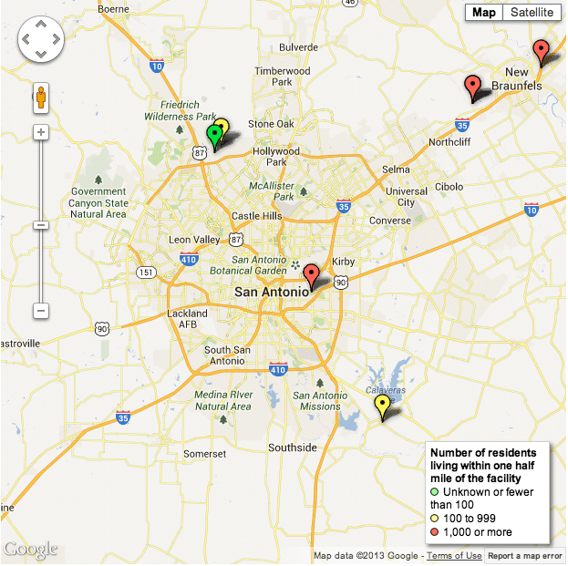 ammonium nitrate facility map