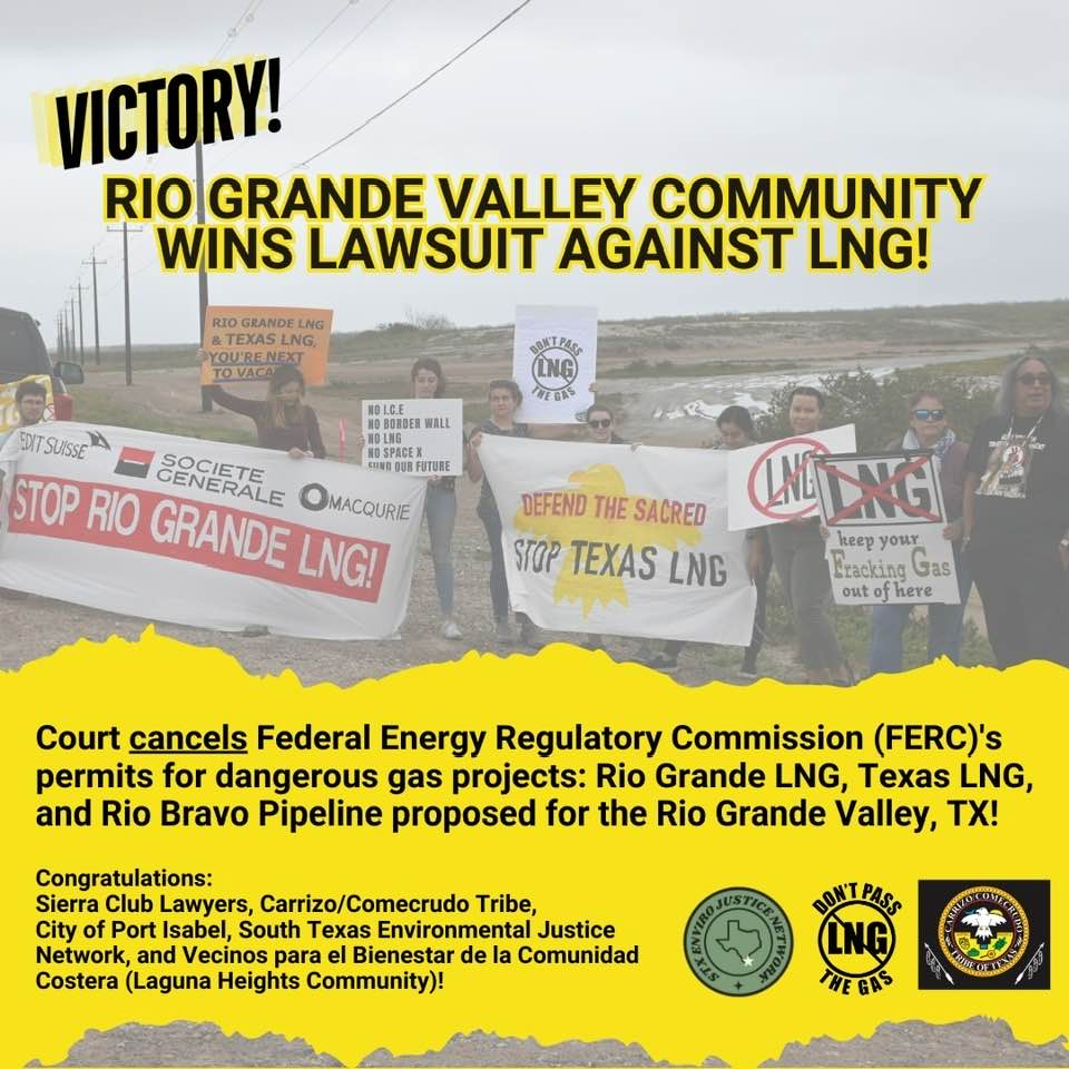 celebrating victory over texas lng proejcts