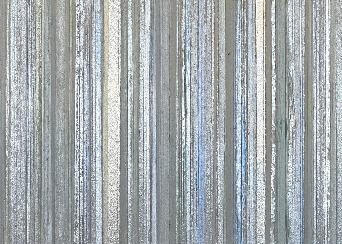 Detail of iridescent pigments and acrylic medium on a cradled board 