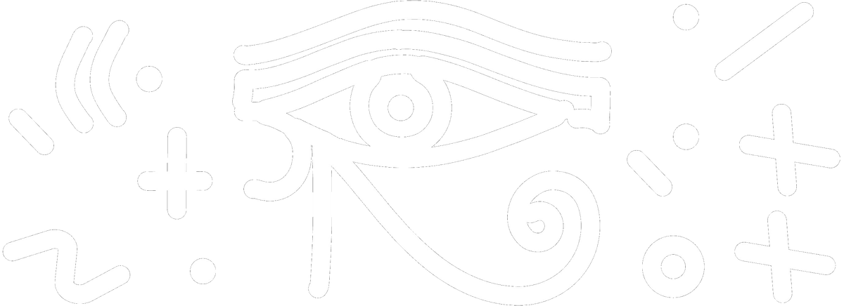 The Eye of Horus glyph surrounded by supporting symbols.