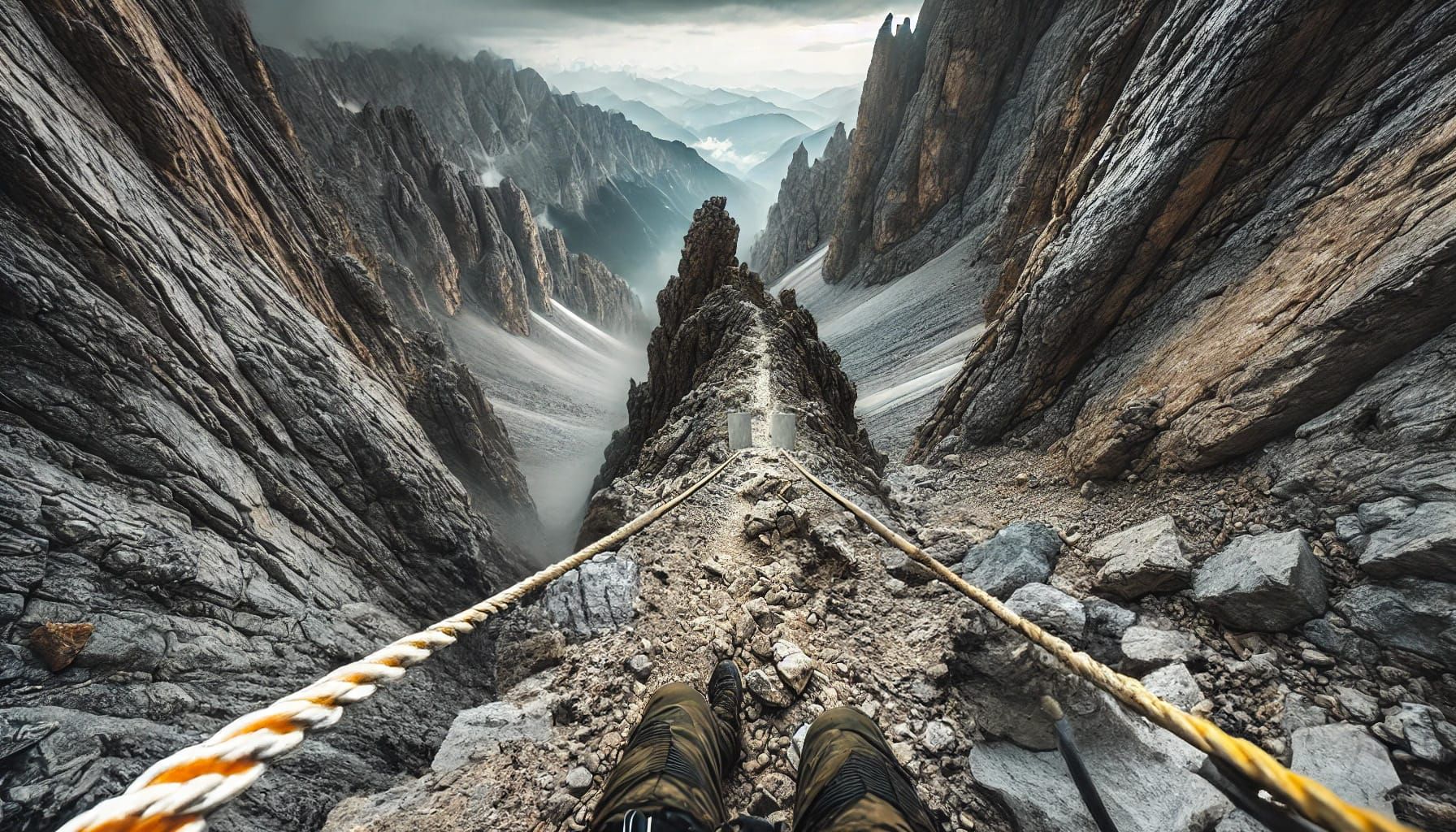 As treacherous as a dangerous narrow, rocky trail with a steep mountain hike