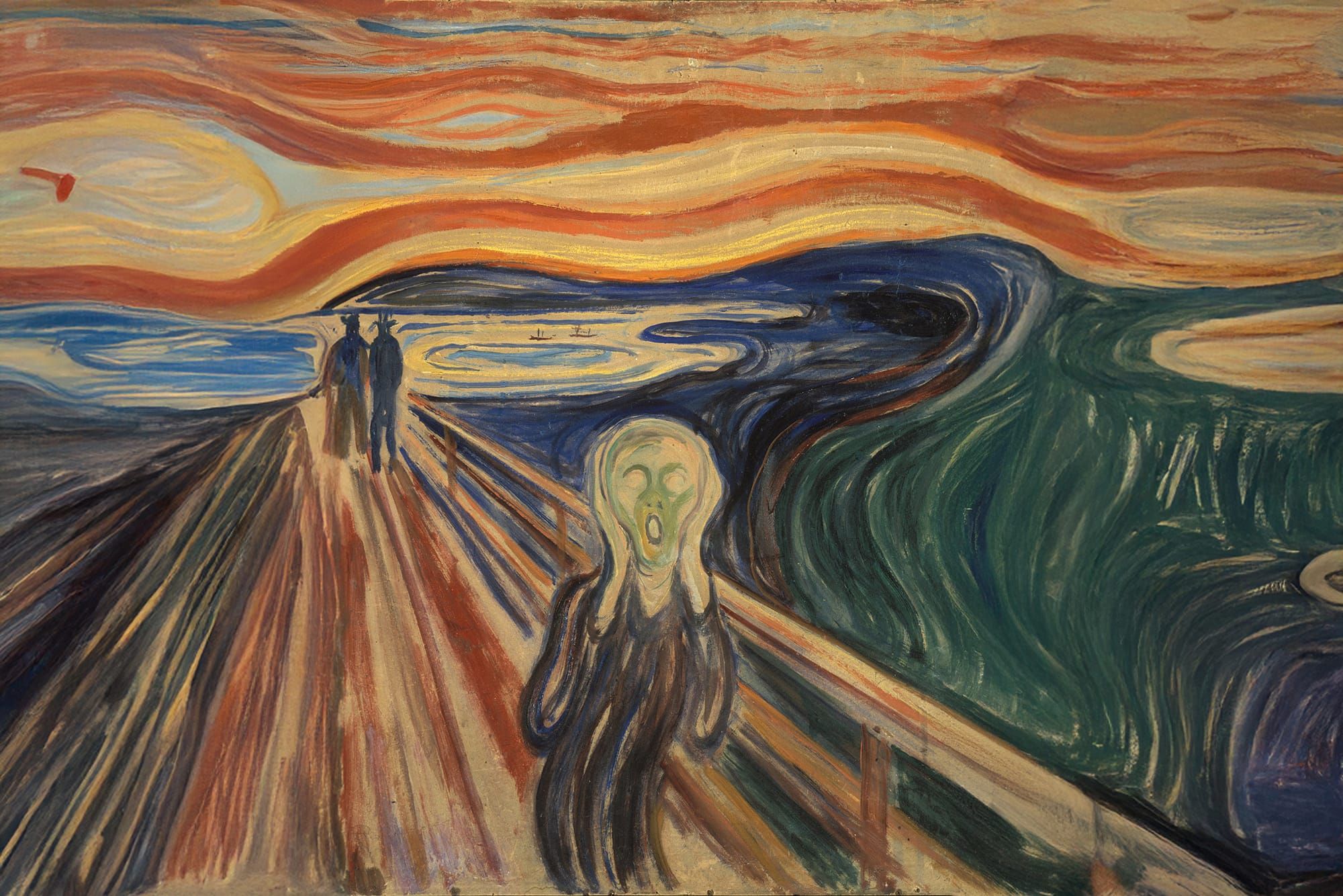 Edvard Munch’s The Scream expanded to a landscape format