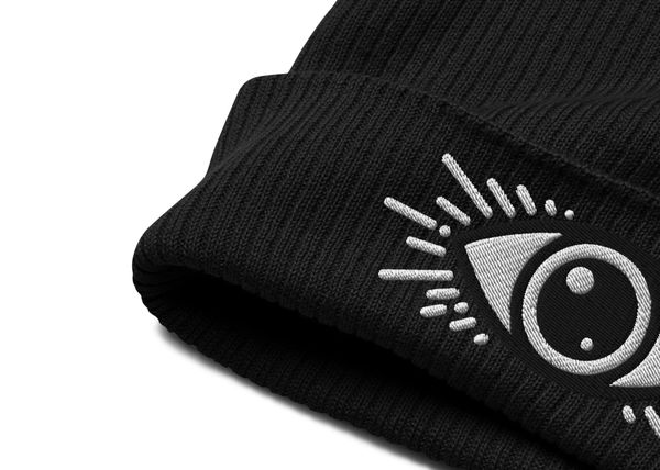 FUKKT Third Eye Embroidered Ribbed Beanie