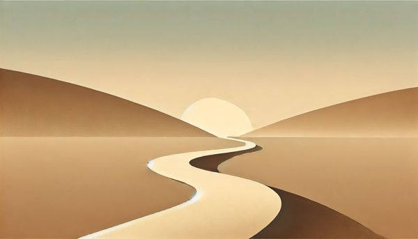 A winding path leading into the horizon symbolising moving forward