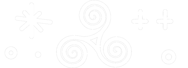 Triskelion glyph surrounded by supporting symbols.