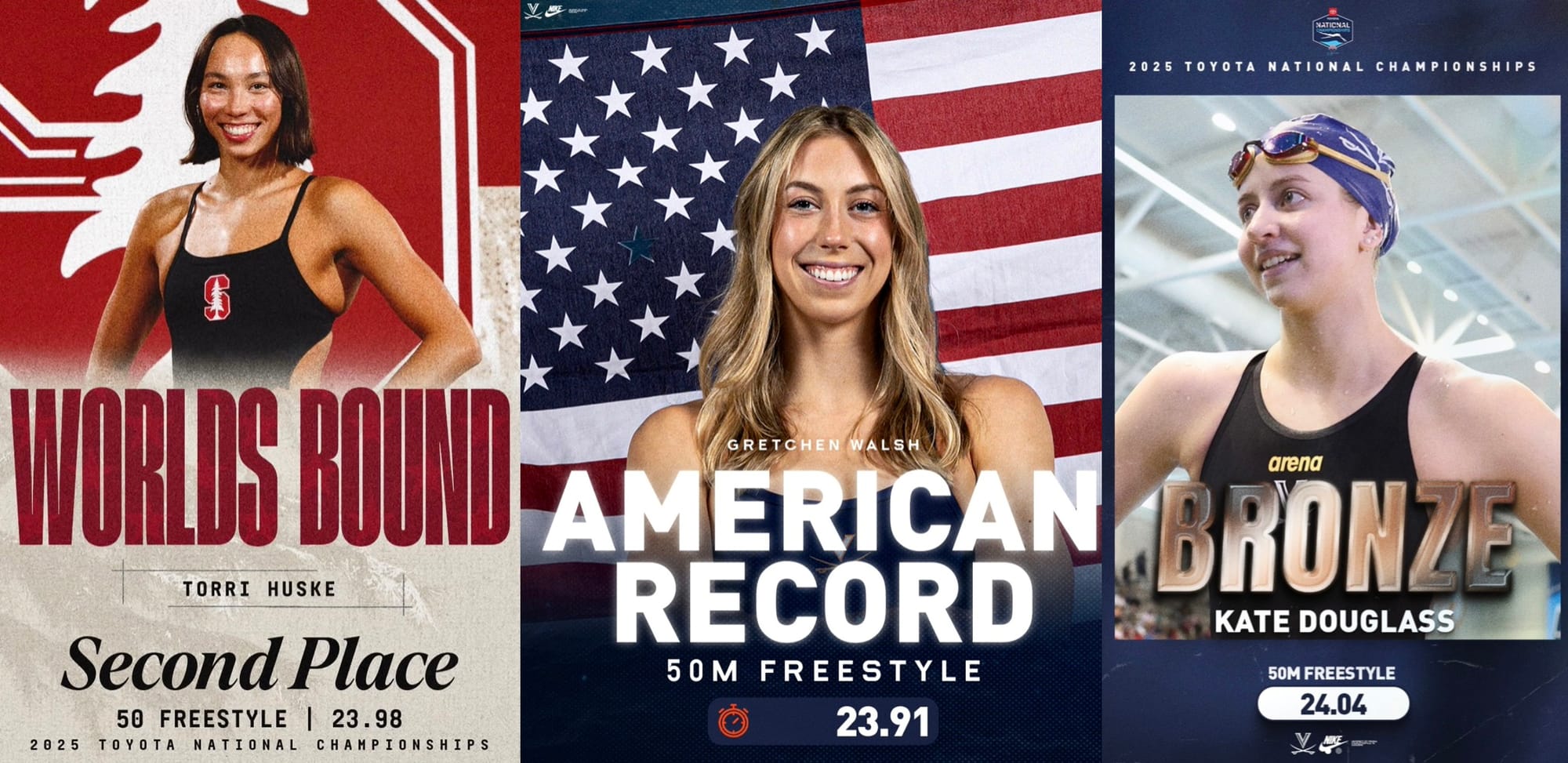 Walsh 23.91, Huske 23.98, Douglass 24.04 Deliver Dashing  End To U.S. Nationals