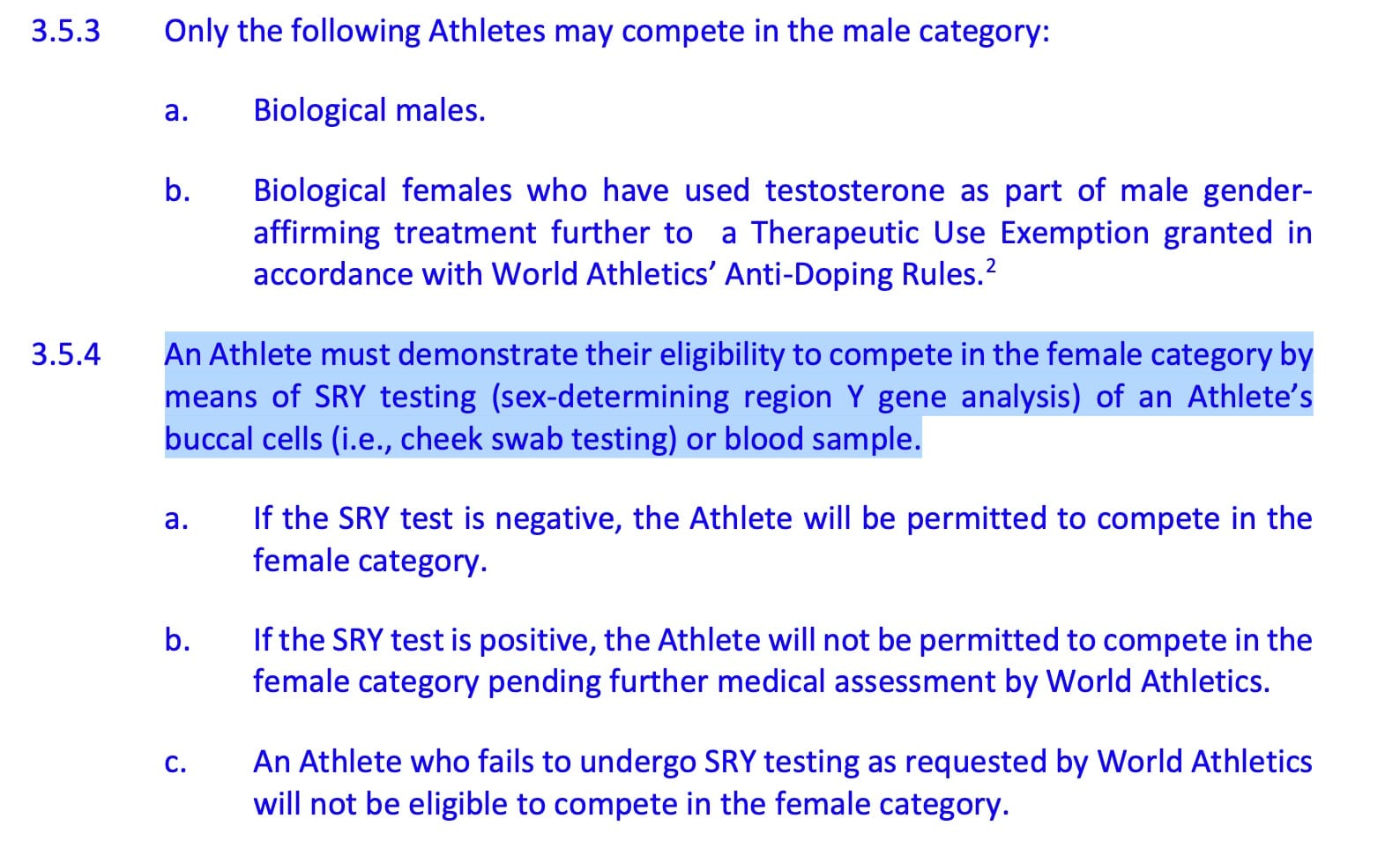 Athletics Back To The Future: SRY Cheek-Swab Sex Tests Follow Revelation That Women's Worlds Finals Included '50-60 Male DSDs'