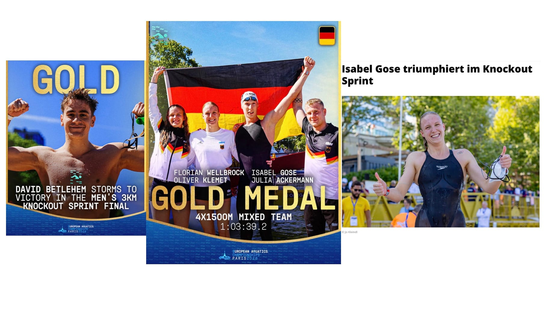 Germany Takes Europe's Open Water Crown With Team Victory - & Gold No3 From 4 For Wellbrock
