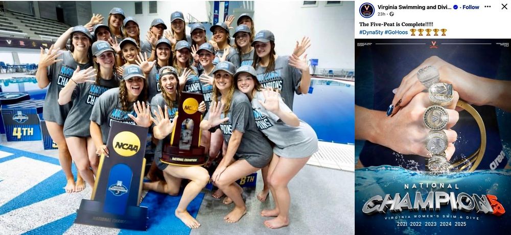 Walsh Sisters Lead UVA WaHoos To Five-Peat Of NCAA Women's Titles post image