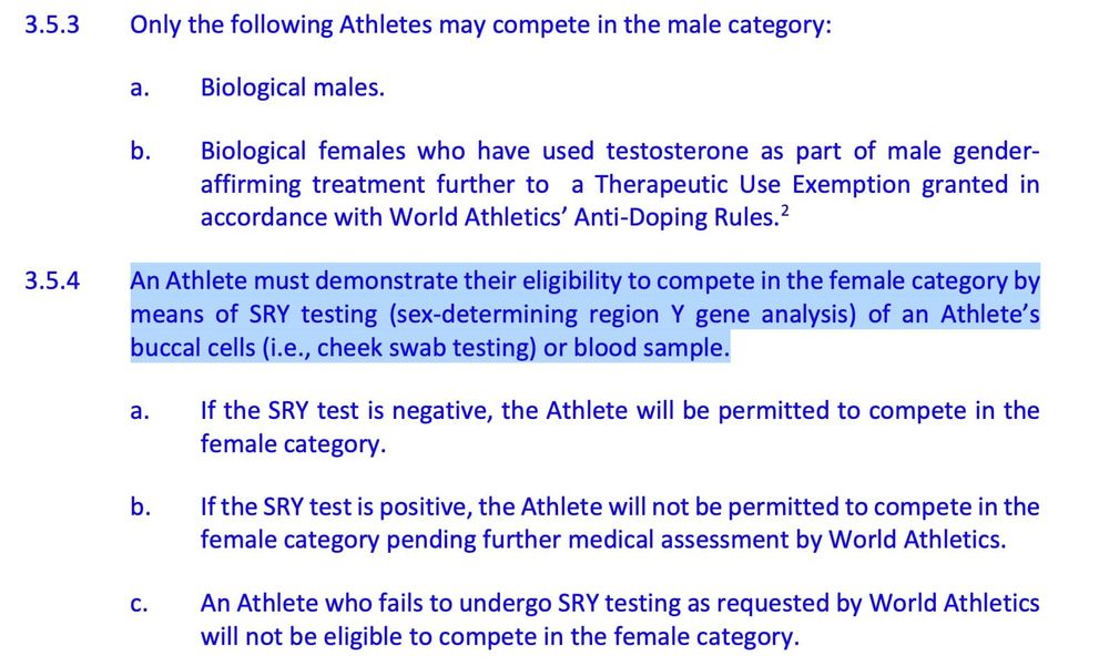 Athletics Back To The Future: SRY Cheek-Swab Sex Tests Follow Revelation That Women's Worlds Finals Included '50-60 Male DSDs' post image
