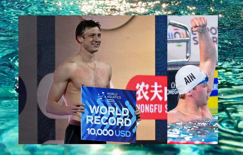 Kornev 21.28 WR; Coetze 48.21 AF .03 Shy Of Kos 100 Back WR; Marrit 50.32 ER 100 Free post image