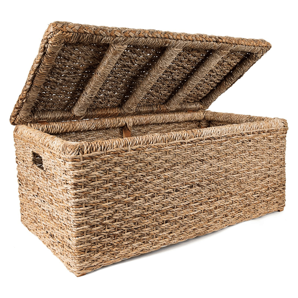 outdoor storage bench wicker