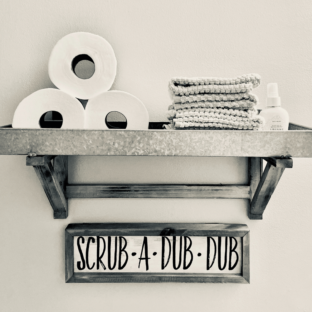 open shelving bathroom