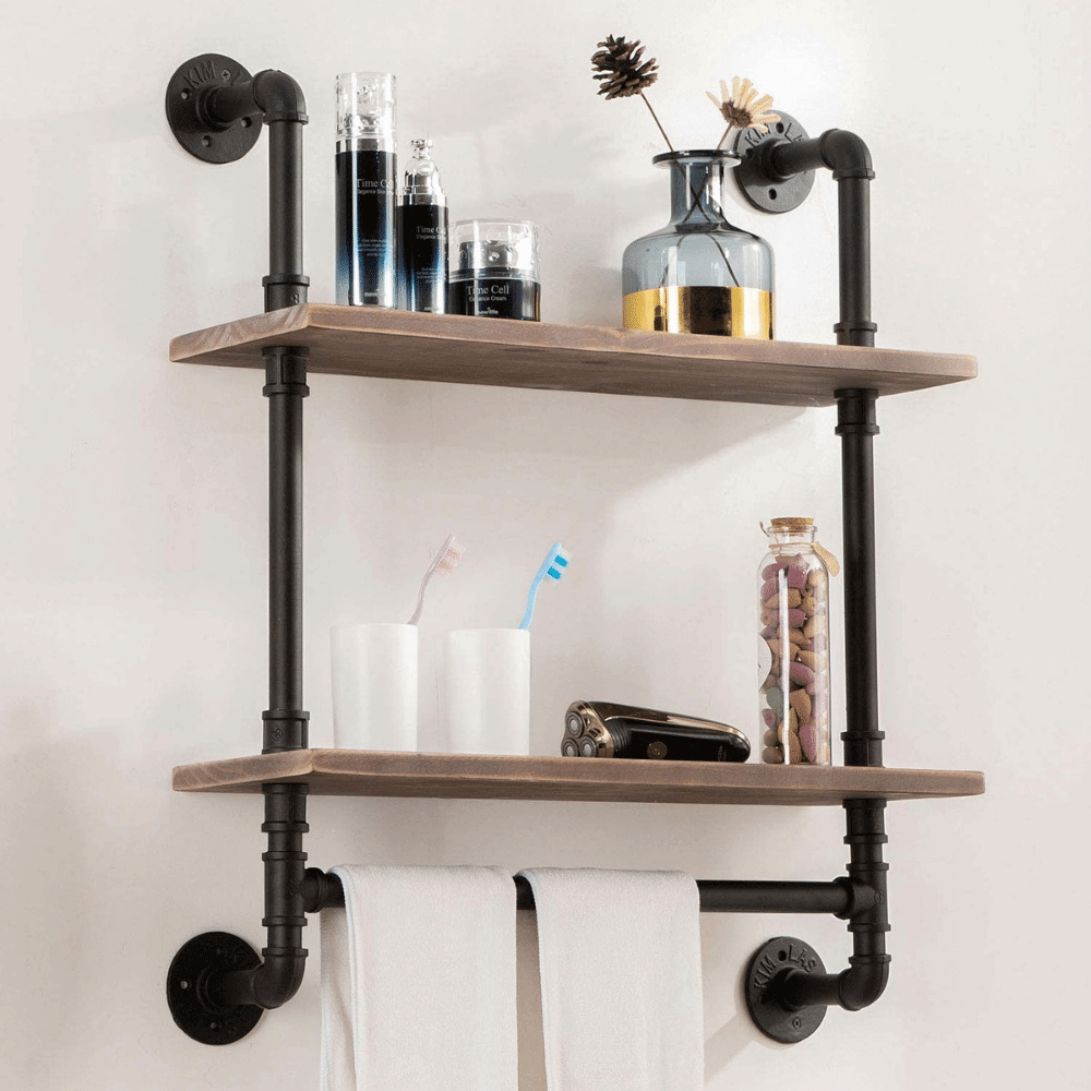 farmhouse bathroom shelves