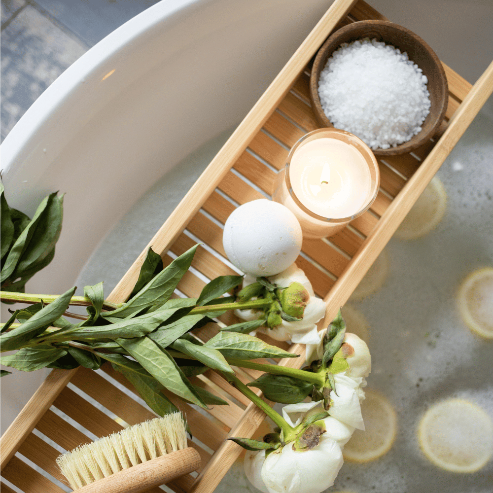 bathroom tray wooden