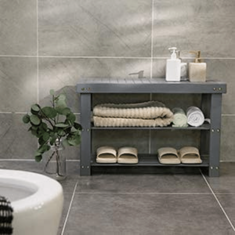 bathroom storage bench