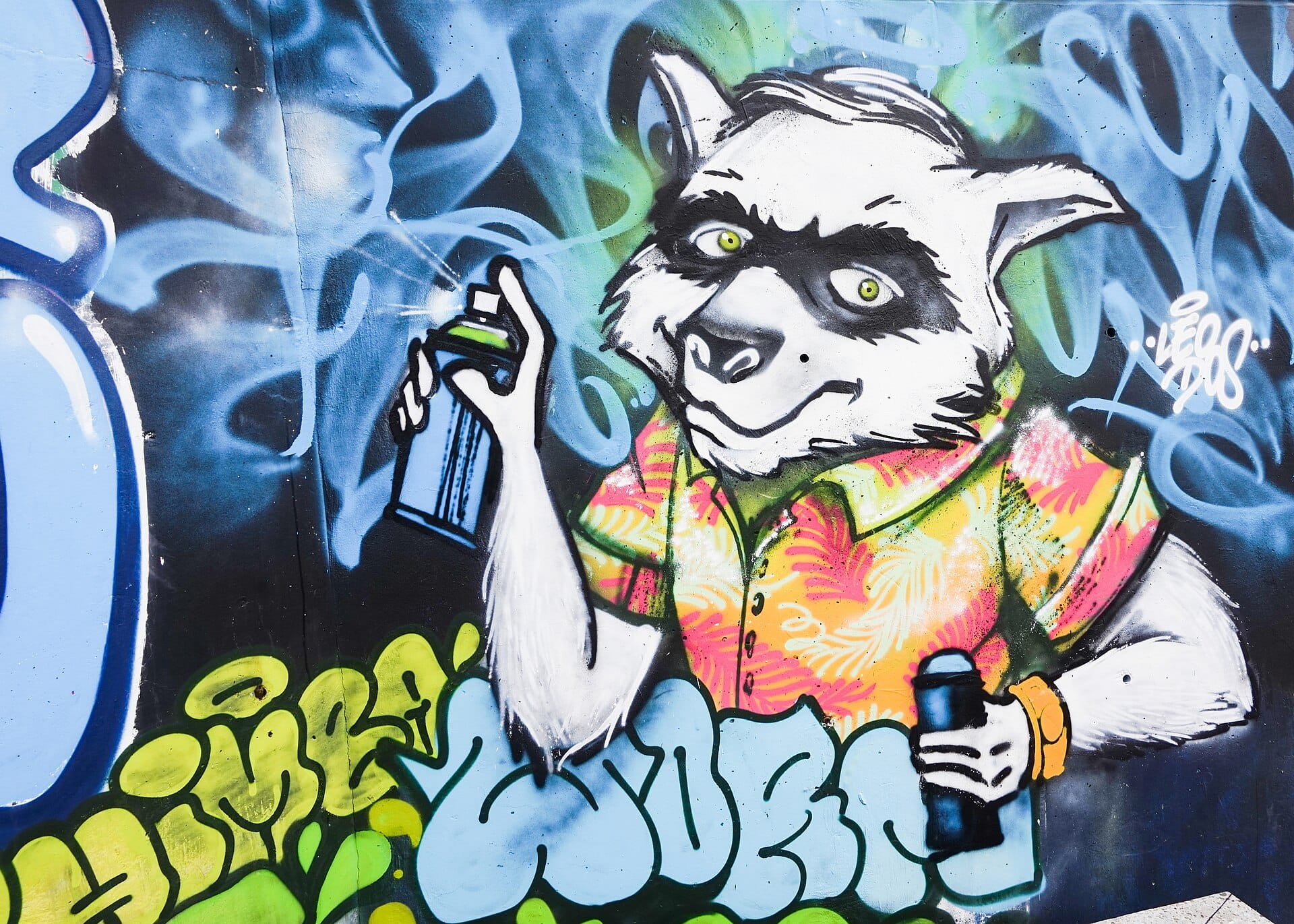 Street-art mural on a wall in Comuna 13, Medellín