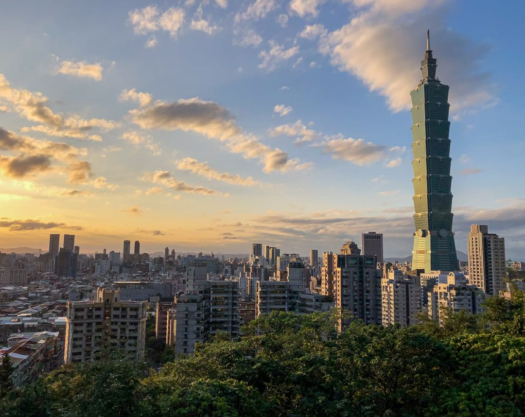 View of Taipei 101 and the city basin from Elephant Mountain