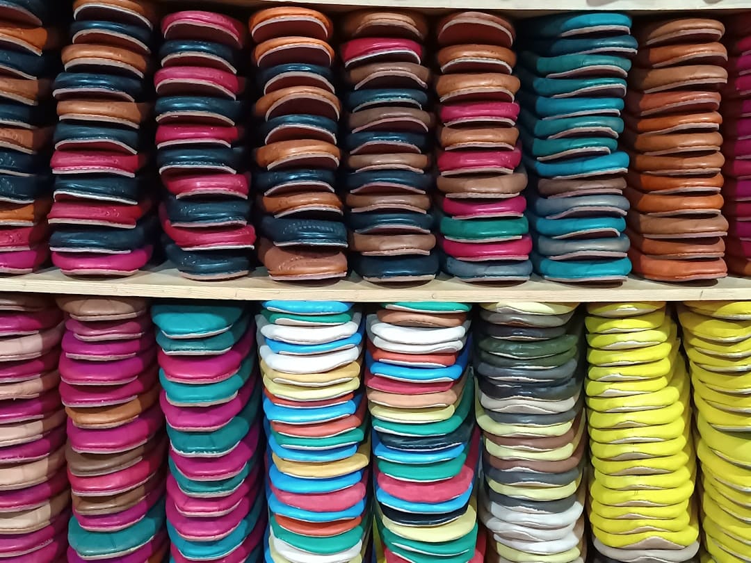 Fassi ceramics with blue glaze, the craft displayed at Dar Batha
