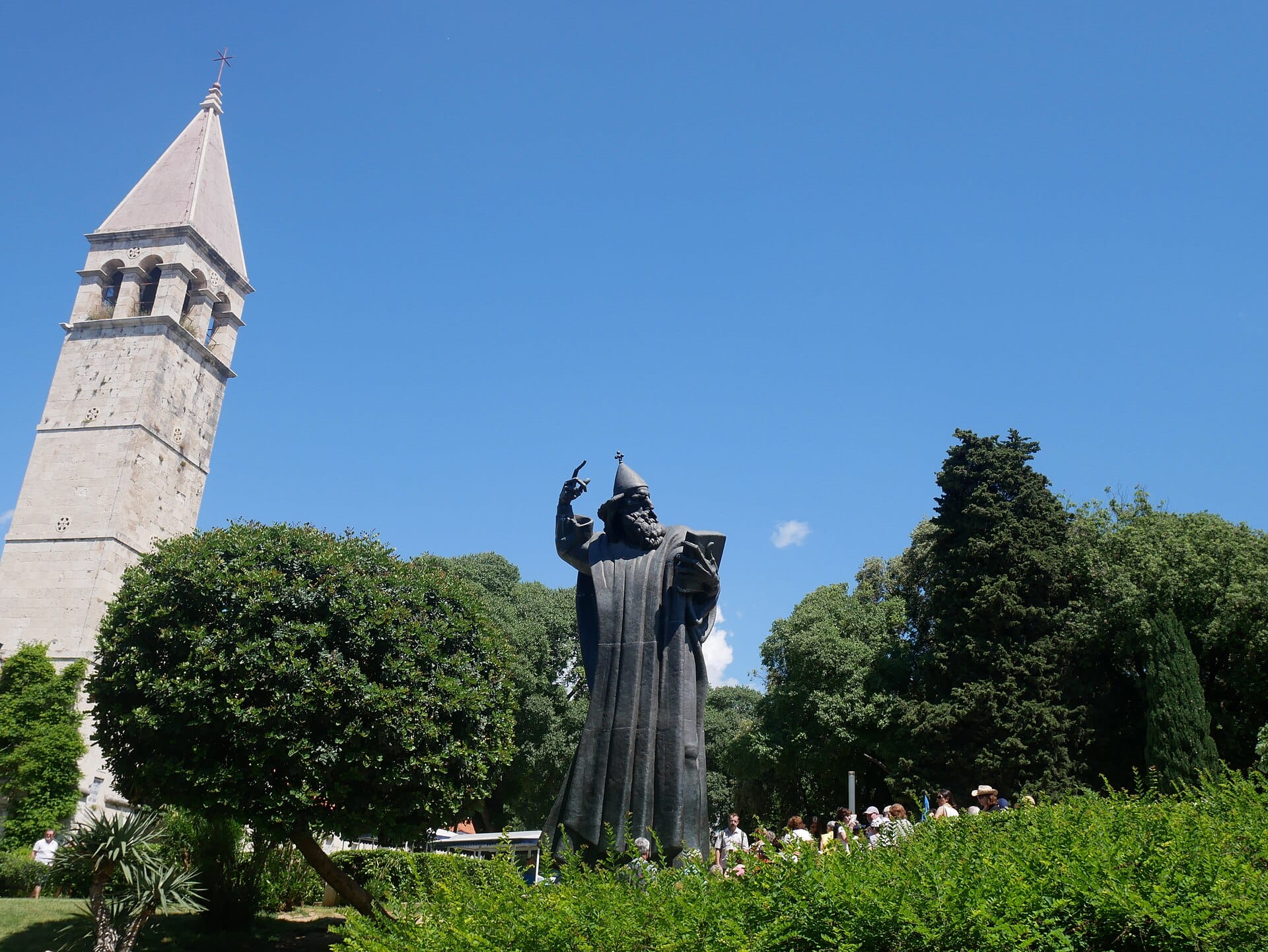 The bronze statue of Grgur Ninski by Ivan Mestrovic outside the Golden Gate in Split