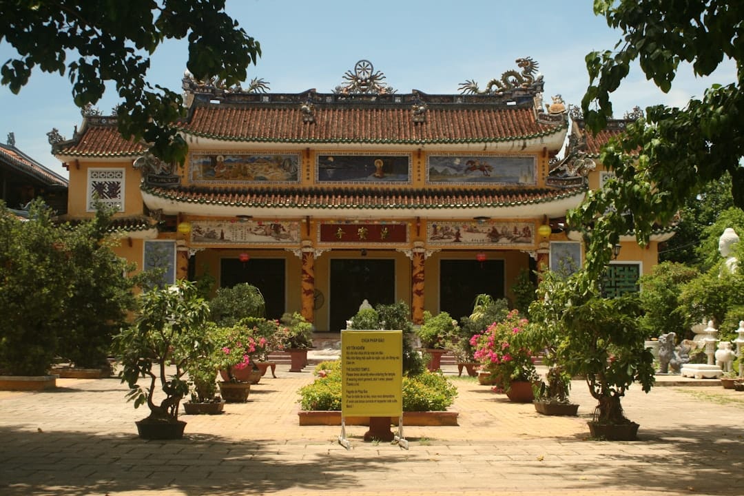 An ornate Chinese-style assembly hall in Hoi An Ancient Town
