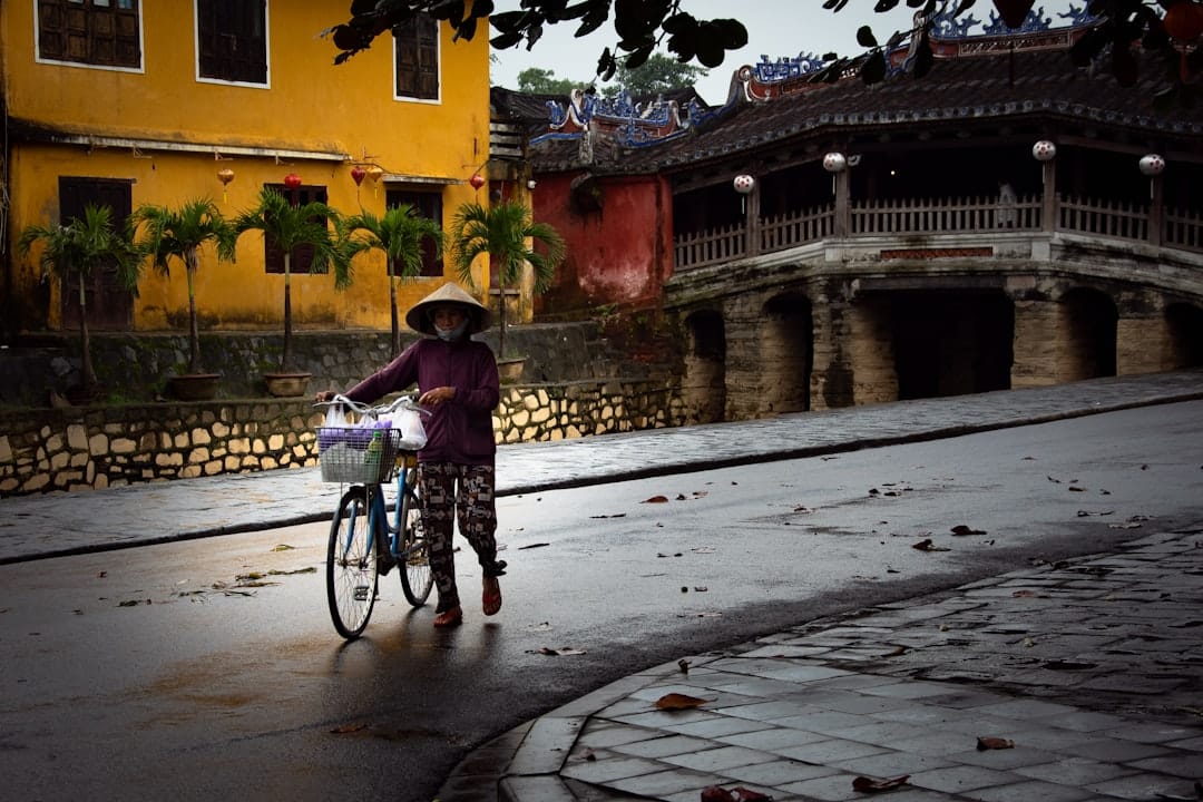 The Japanese Covered Bridge (Chua Cau) in Hoi An at dawn
