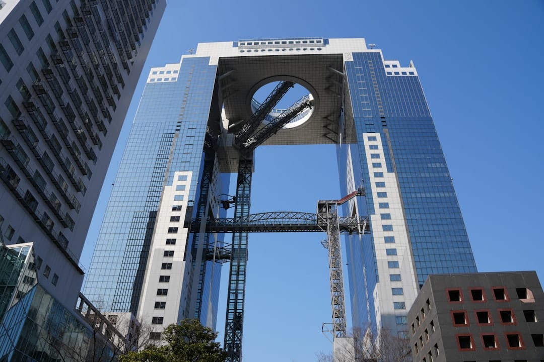 The twin towers and floating garden of the Umeda Sky Building