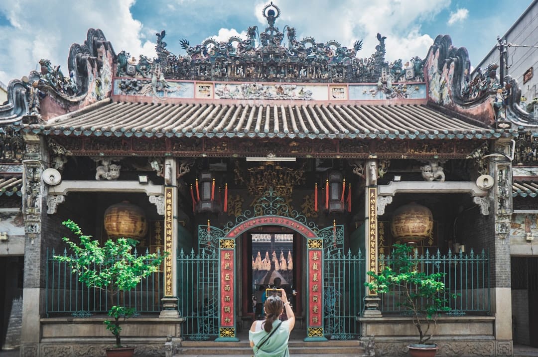Thien Hau Temple in Cholon, Ho Chi Minh City, hung with spiral incense coils