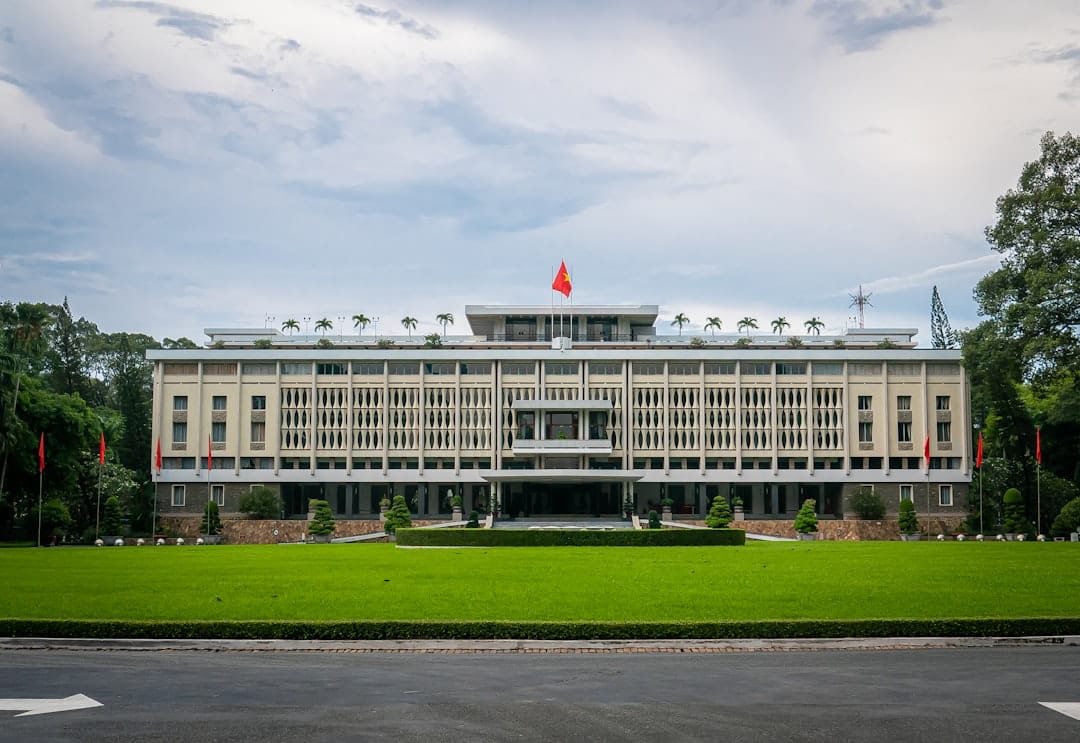 The facade of Independence Palace (Reunification Palace) in Ho Chi Minh City