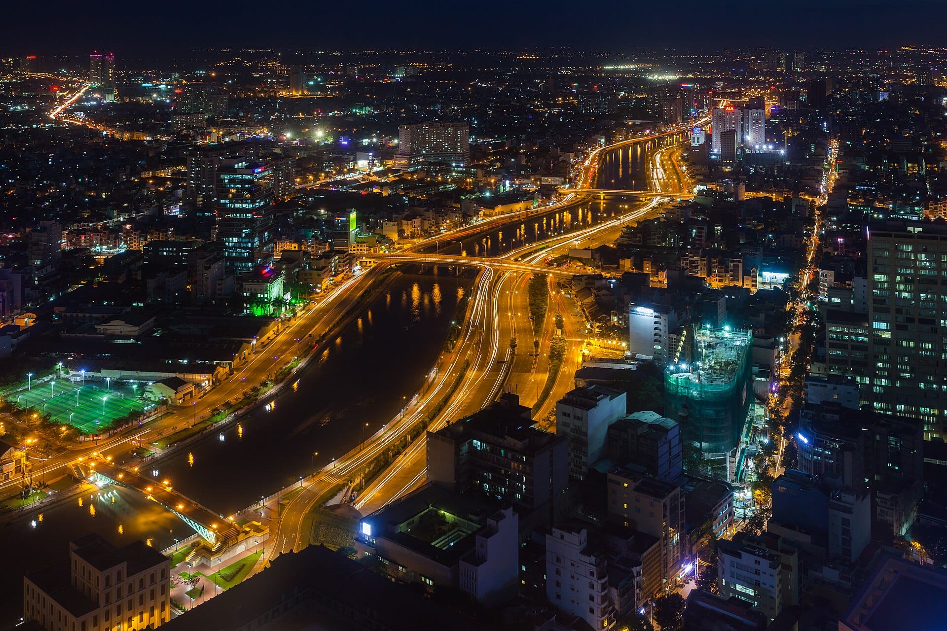 View over Ho Chi Minh City from the Bitexco Financial Tower Saigon Skydeck