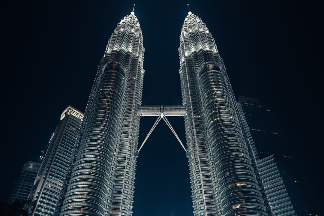The Petronas Twin Towers and skybridge in Kuala Lumpur