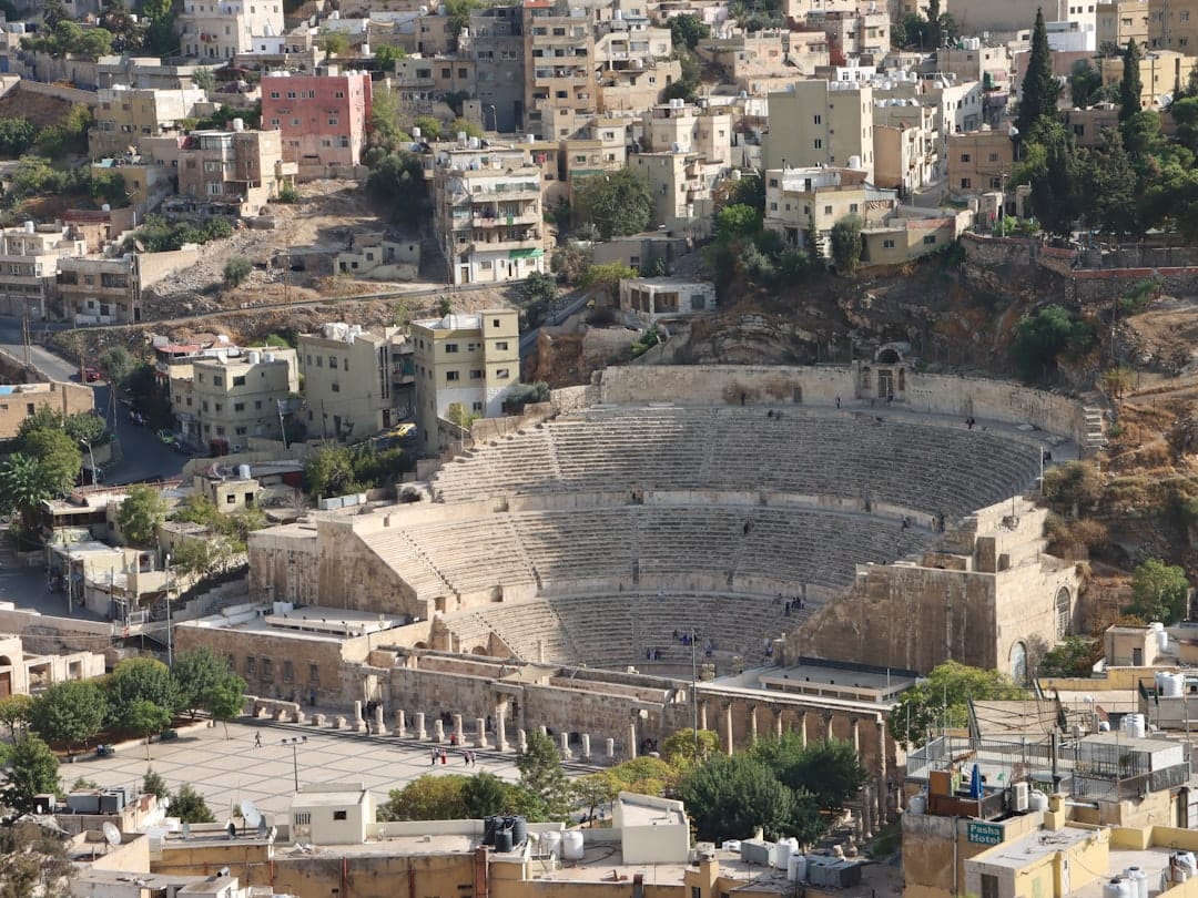 The Roman Theatre of Amman carved into the hillside in the city centre